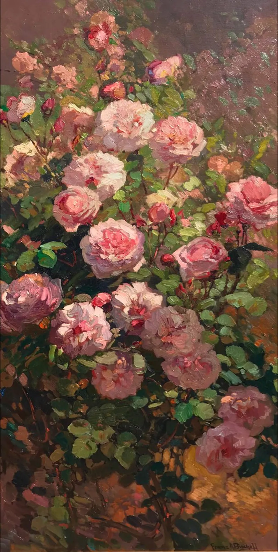 Franz A. Bischoff, Roses, oil on canvas