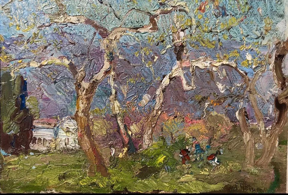Franz A. Bischoff, Spring Poem Study, oil on canvas on board
